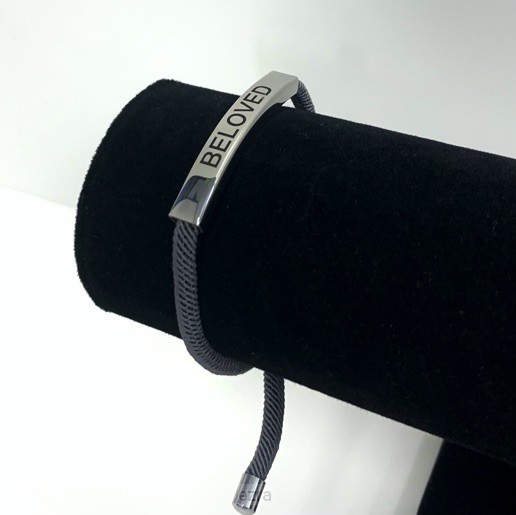 Touwarmband beloved grijs