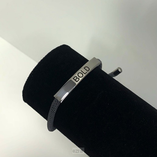 Touwarmband bold grijs
