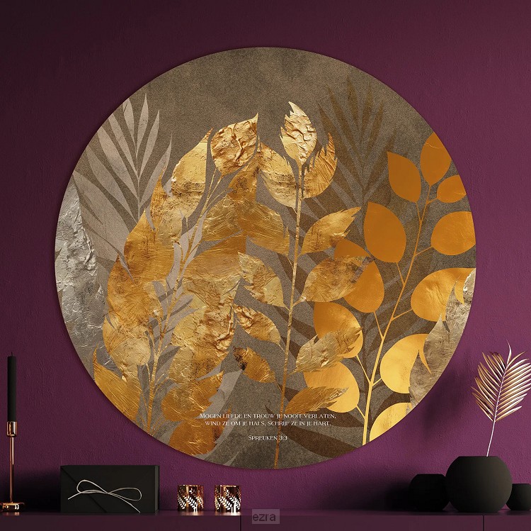 Muurcirkel 40cm Goudkleurige takken*