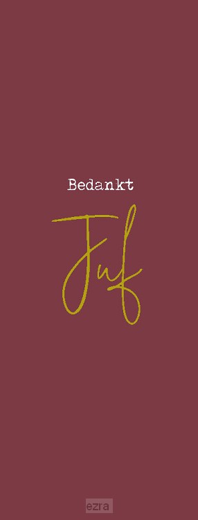 Boekenlegger bedankt juf