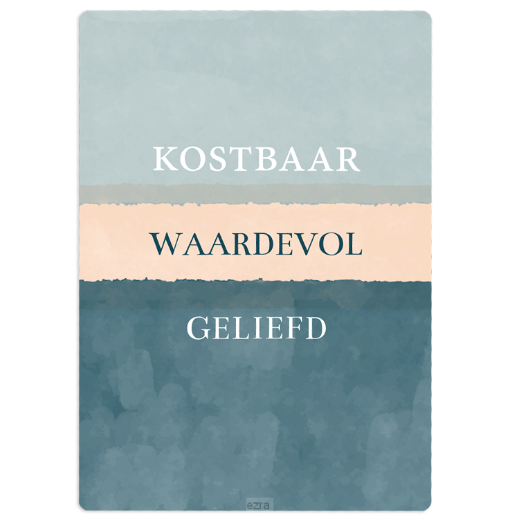 Cadeaubord kostbaar waardevol geliefd