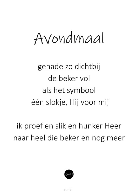 Kaart ''Avondmaal''
