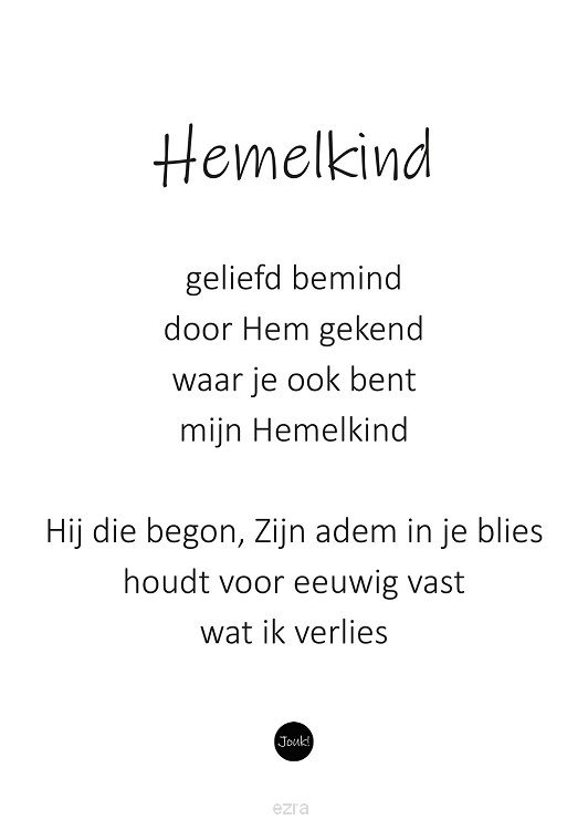 Kaart ''Hemelkind''