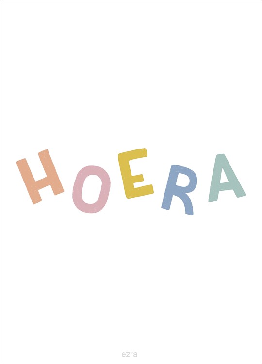 Kaart Hoera -  letters