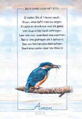 Ansichtkaart Bedezang voor het eten