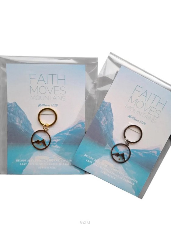 Sleutelhanger berg mosterzaadje zilver