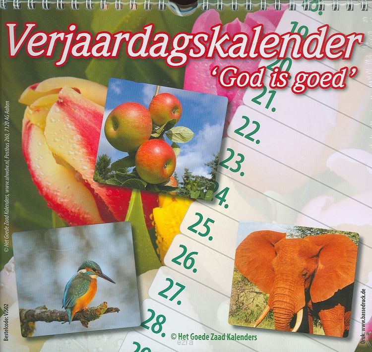 Verjaardagskalender God is goed