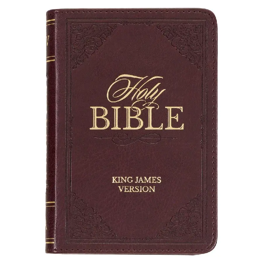 Burgundy Faux Leather Pocket Bible