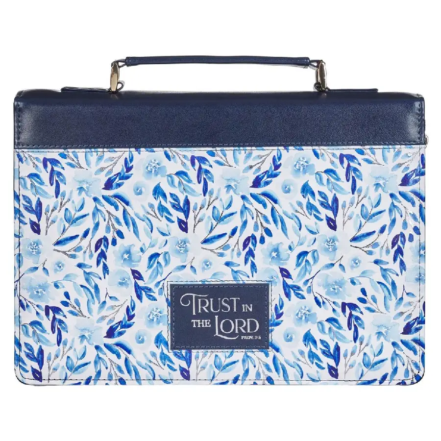Trust Prov. 3:5 Bible cover blue floral