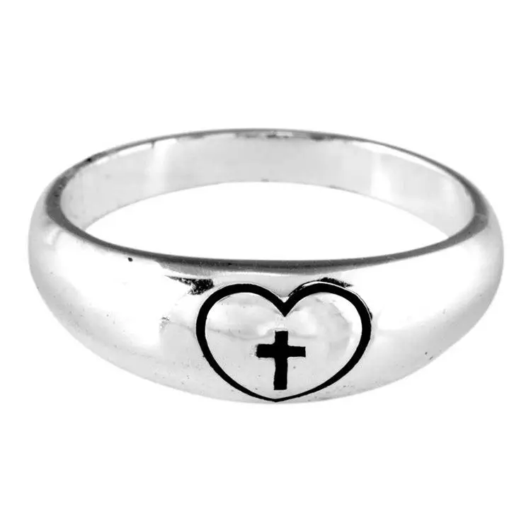 Heart with cross - Size 6 (16mm)%