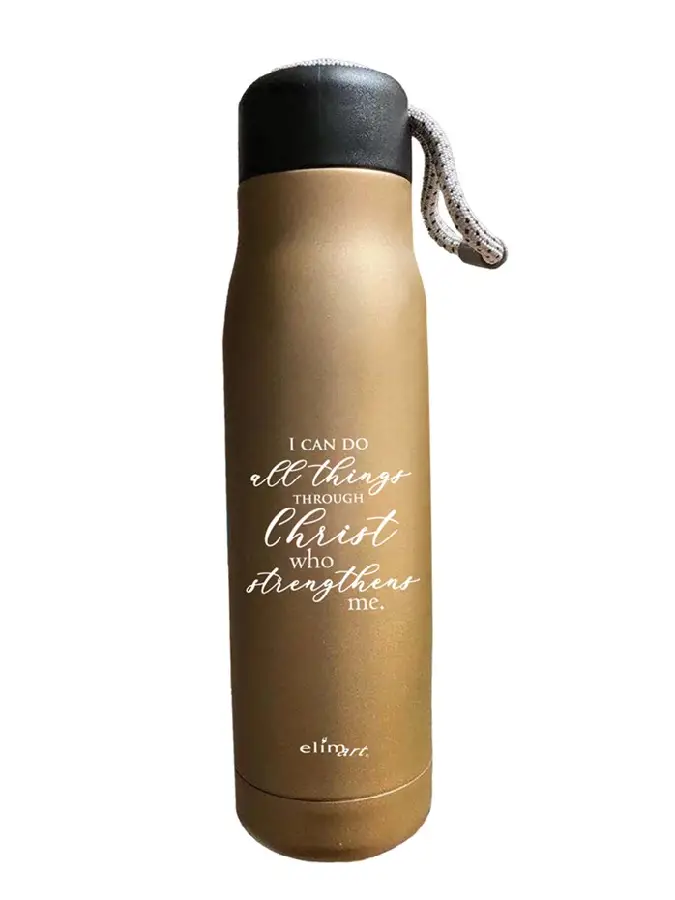 Flask Bottle Gold I can do all things
