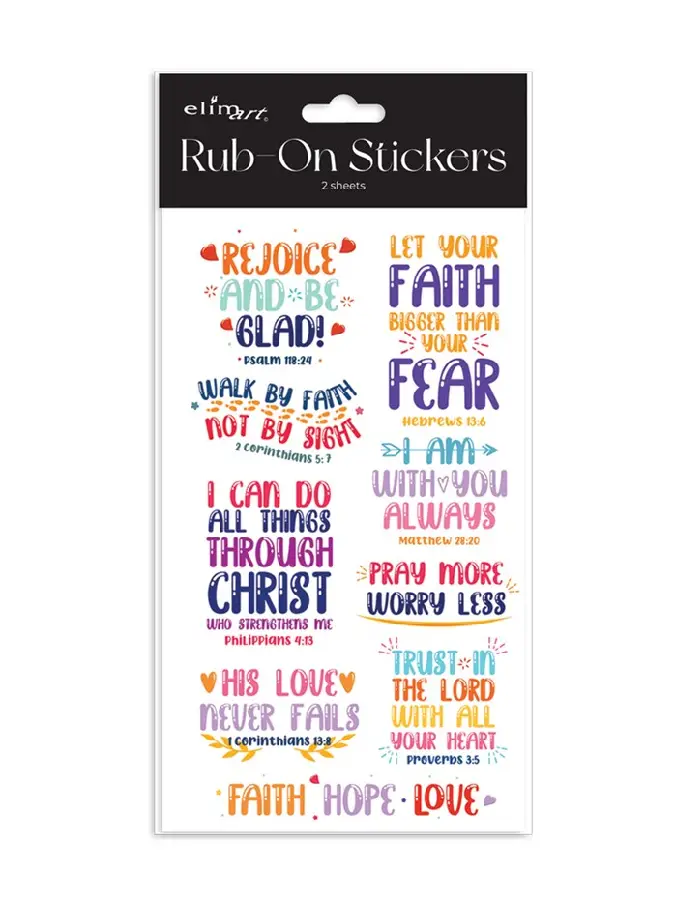 Rub on Stickers Typography colored words