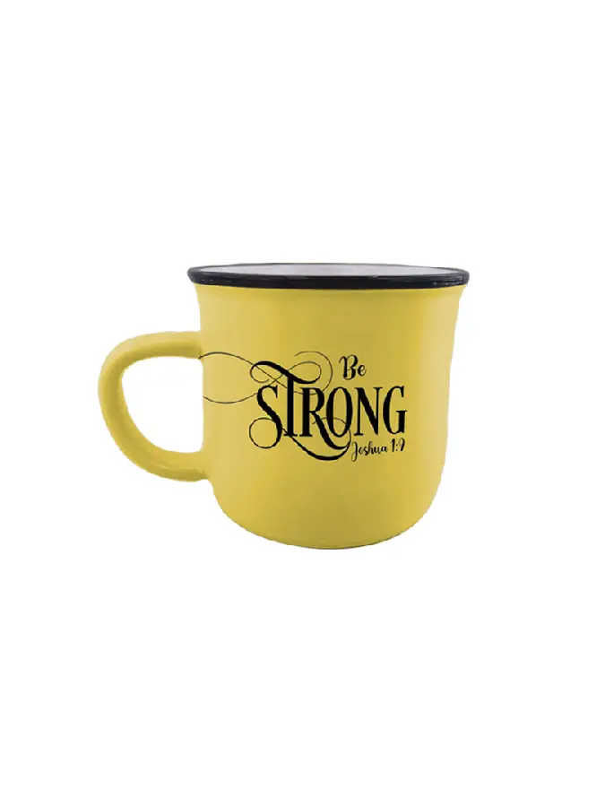 Mug yellow be strong