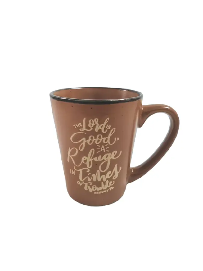 Stoneware mug Lord is Good brown