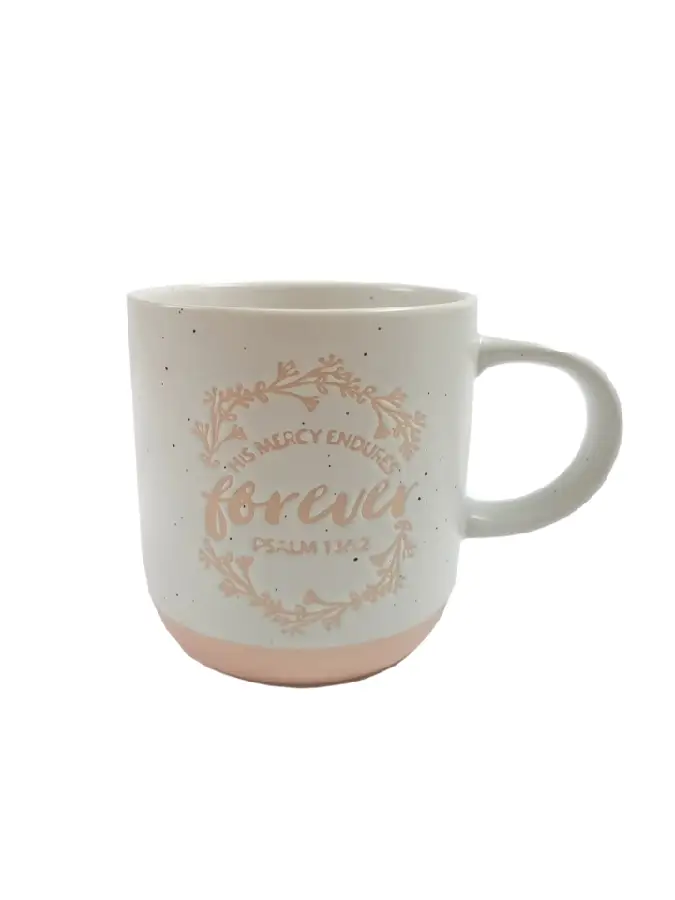 Stoneware mug 460ml  Forever Psalm 136:2