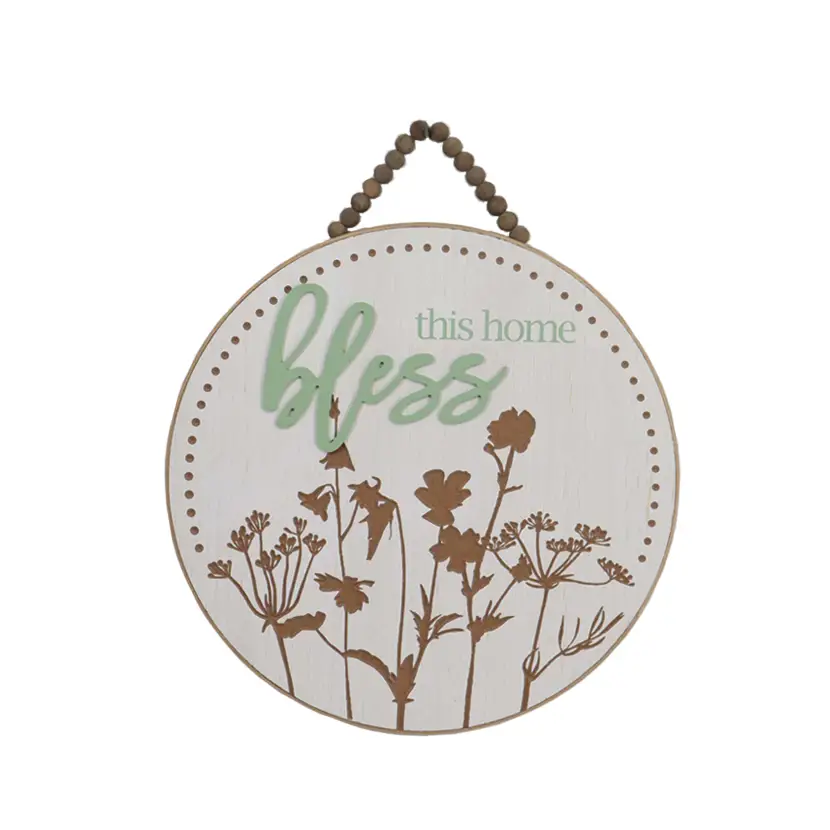 Wall art round 40cm Bless this home
