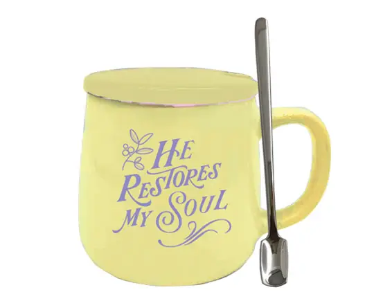 Mug with cover He restores my soul