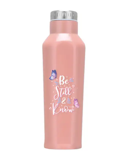 Thermos Bottle Be still & Know Pink