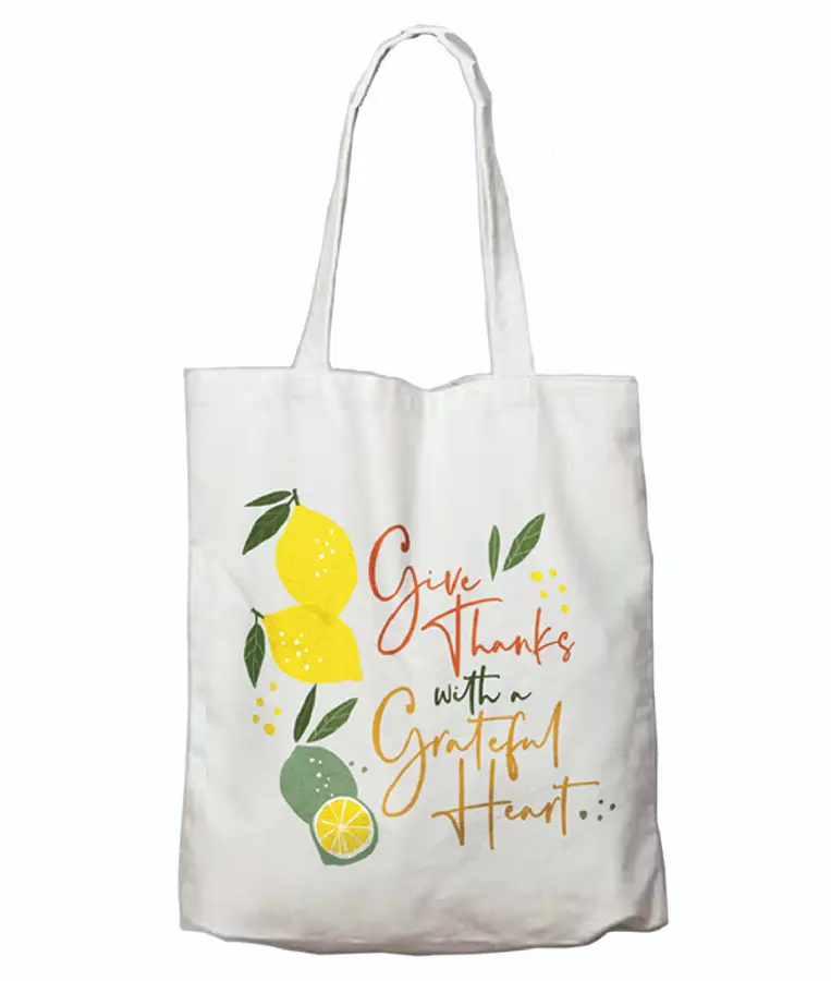 Canvas tote bag Give thanks