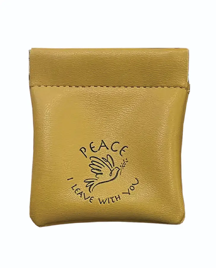 Coin Pouch Yellow Peace I leave with you