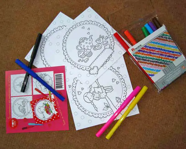 Wenskaart kleur met stift set 4