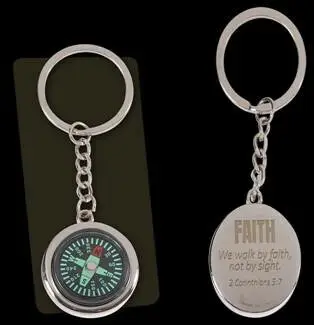 Compass Keyring Living by faith