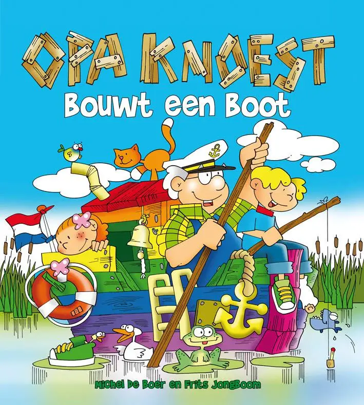 Opa knoest bouwt een boot