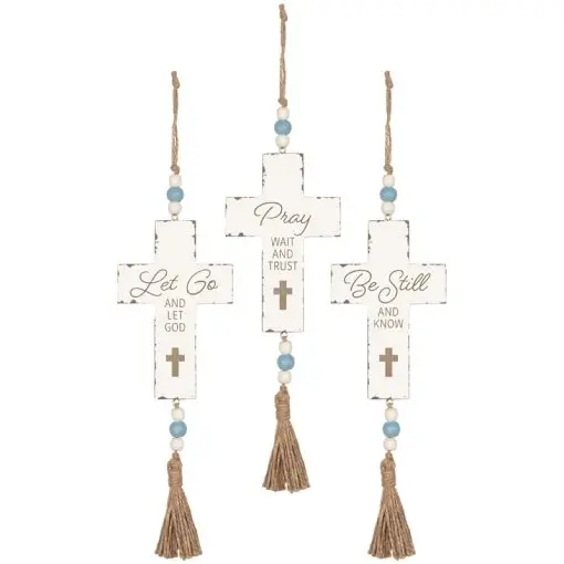 Assorted Hanging Crosses wood/bead