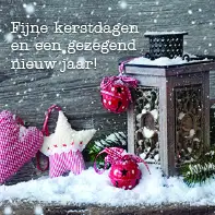 Kerstkaart lantaarn