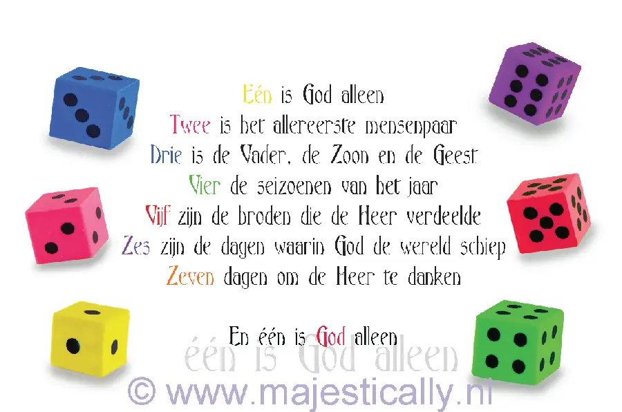 Kinderkaart één twee drie