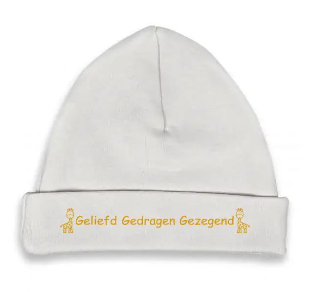 Babymutsje wit/oker 62-68 Geliefd gedrag