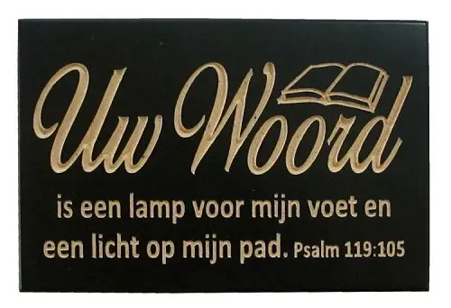 Wandbord Uw Woord is een 10x15cm