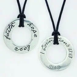 Faith Hope Love (Pewter necklace)