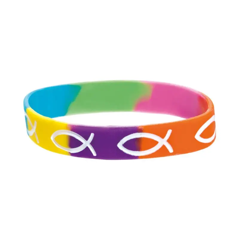Armband vis regenboog rubber