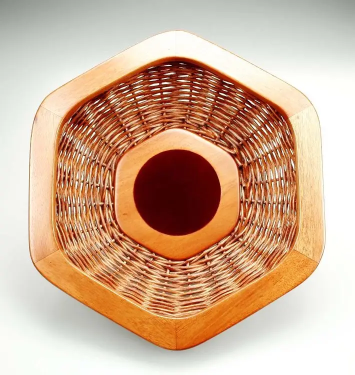 Collectemand 6 hoekig houten rand rood