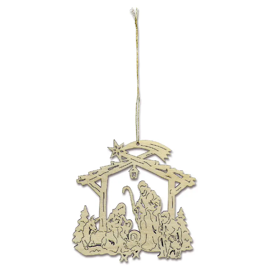 Boomhanger Kerststal 9cm