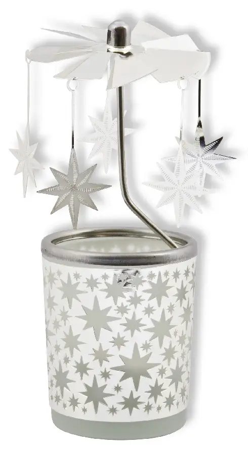 Glas windlicht  Sterren 15cm