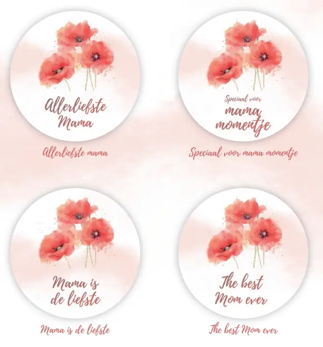 Onderzetters Rond klaproos