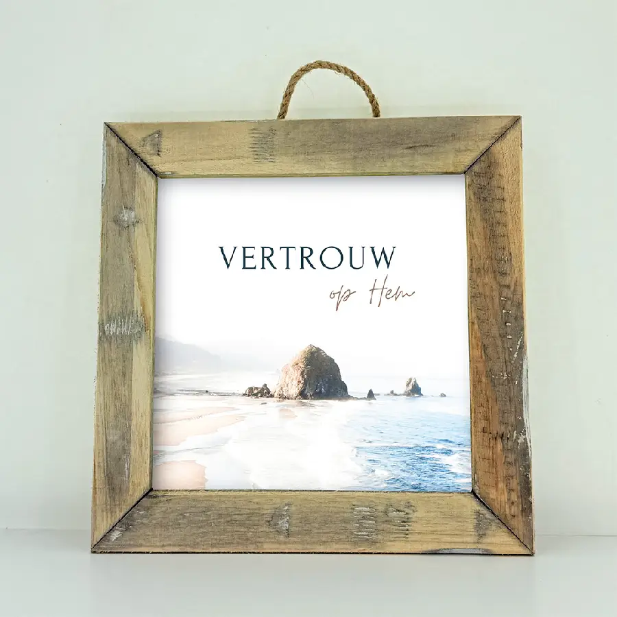 Schilderij Square Vertrouw op Hem