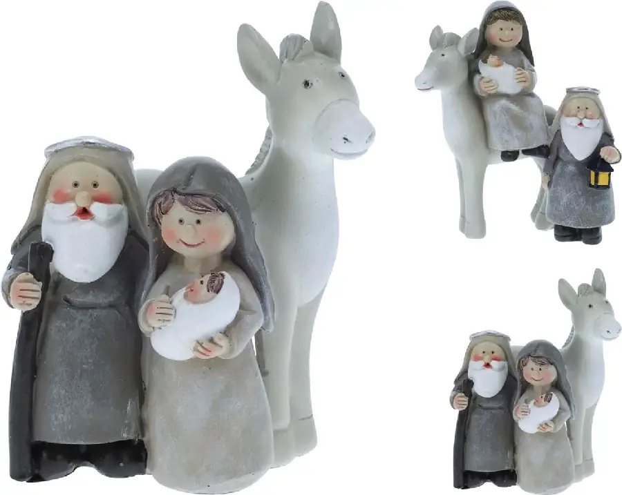 Nativity set Holy family with donkey ass
