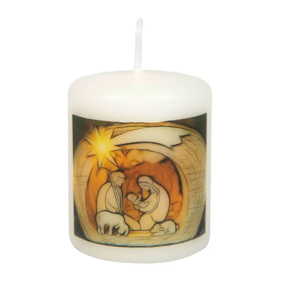 Stompkaarsje stal gekleurd 6cm