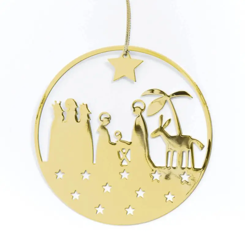 Metalen Hanger Kribbe goudkleur 8,5cm