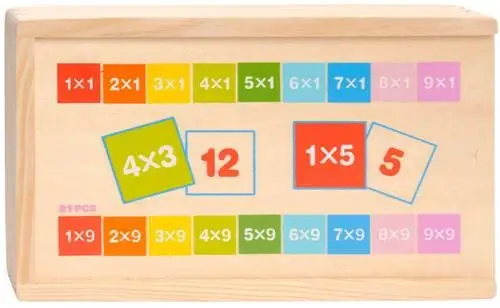 Rekendomino hout – vermenigvuldigen 81dl