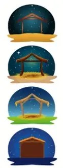 Stickersheet ornament nativity assorted