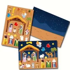 Stikersheet w/background nativity stable