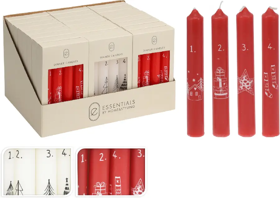 Adventcandles (4) - assorted colors
