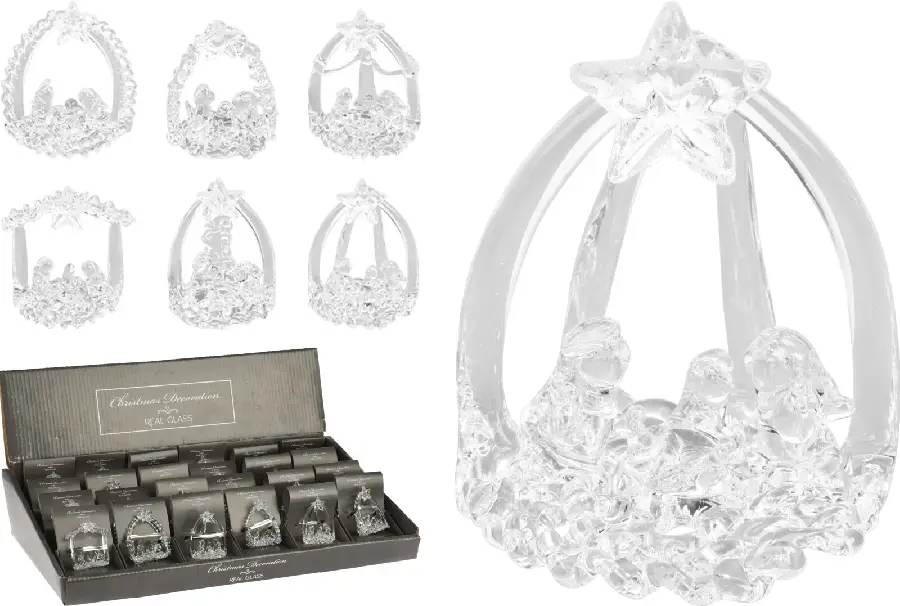 Glass Hanging Deco (set of 6) 6x5x7,5cm