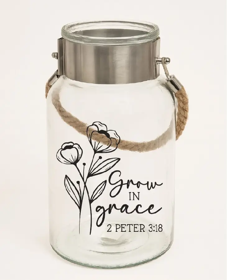 Vase metal/rope Grow in grace