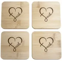 Coasterset (4) Square 9,5cm Faith