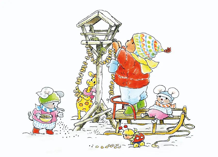 Ansichtkaart 15x10,5 vogelhuisje